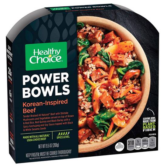 Order Healthy Choice Frozen Power Bowls Korean-Inspired Beef Meal 9.5oz food online from Everyday Needs by Gopuff store, La Quinta on bringmethat.com