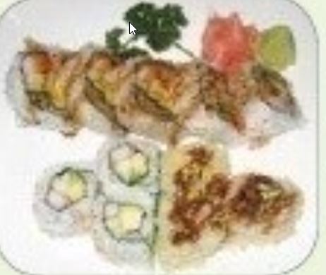 Order A. Three Piece California, 3 Piece California Crunch and Shrimp Tempura Roll food online from Sushi Cafe store, South Elgin on bringmethat.com