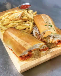 Order Meatball Parmigiana Sandwich food online from Amore store, Stamford on bringmethat.com