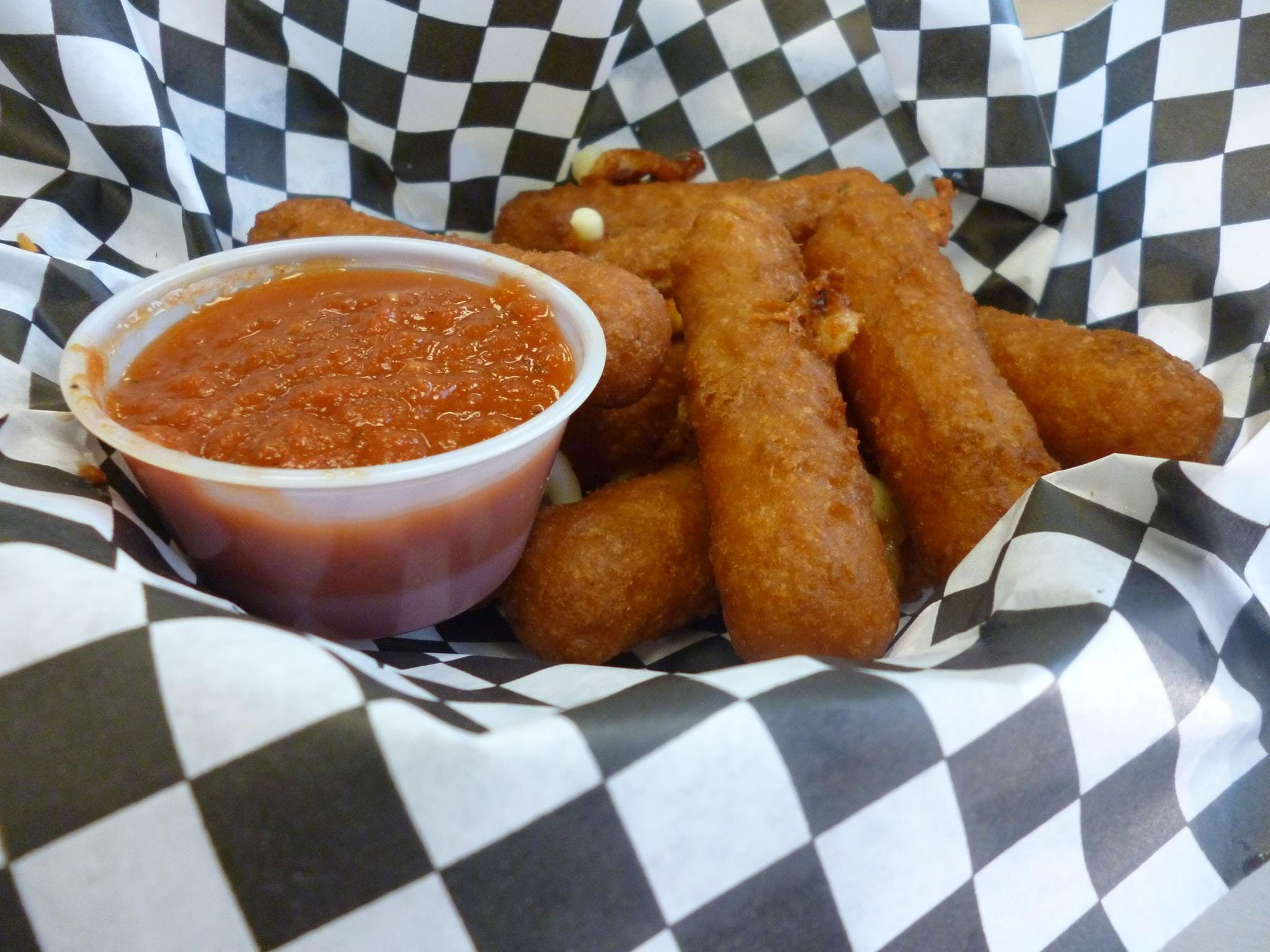 Order Fried Mozzarella Sticks - 6 Pieces food online from Douglass Pizza & Grill store, Franklin Park on bringmethat.com