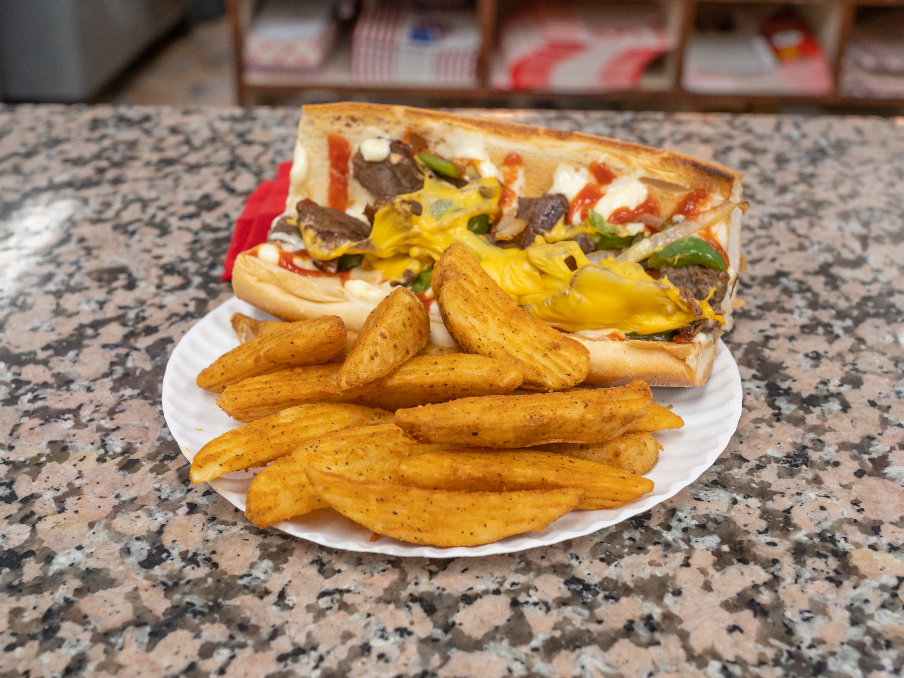 Order Philly Cheesesteak Sandwich  food online from Crown Chicken store, Brooklyn on bringmethat.com