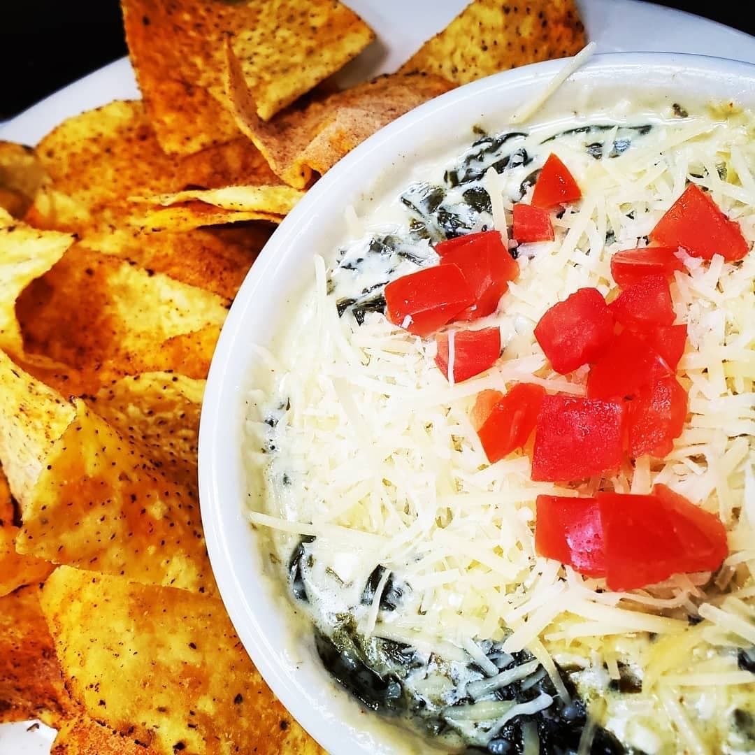 Order Spinach and Artichoke Dip food online from Wilder's Cutting Edge Bistro store, Appleton on bringmethat.com