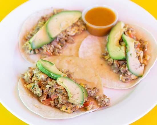 Order IMPOSSIBLE Breakfast Tacos food online from Fred 62 store, Los Angeles on bringmethat.com