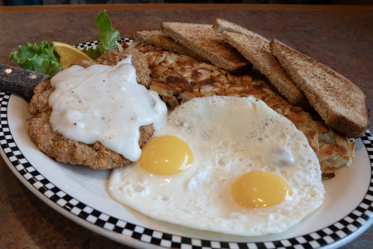 Order Chicken Fried Steak & Eggs food online from Black Bear Diner store, Colorado Springs on bringmethat.com