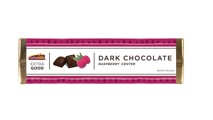 Order ExtraMile Dark Chocolate Raspberry Candy Bar 2.15oz food online from Chevron Extramile store, Fountain Valley on bringmethat.com