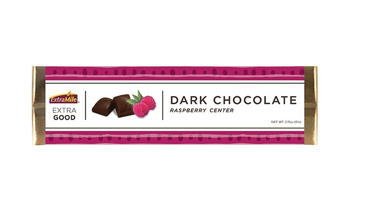 Order ExtraMile Dark Chocolate Raspberry Candy Bar 2.15oz food online from Chevron Extramile store, Temecula on bringmethat.com