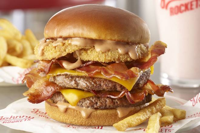 Order Smoke House Double food online from Johnny Rockets store, Anaheim on bringmethat.com
