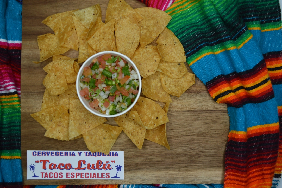 Order Chips and 5oz Pico de Gallo food online from Taco Lulu store, Chicago on bringmethat.com