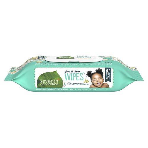 Order Seventh Generation Thick & Strong Baby Wipes with Flip-Top Dispenser Free & Clear - 64.0 ea food online from Walgreens store, Gulf Shores on bringmethat.com