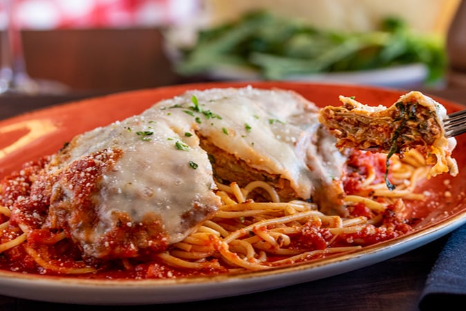 Order Eggplant Parmesan food online from Russo Pizza store, Kingwood on bringmethat.com