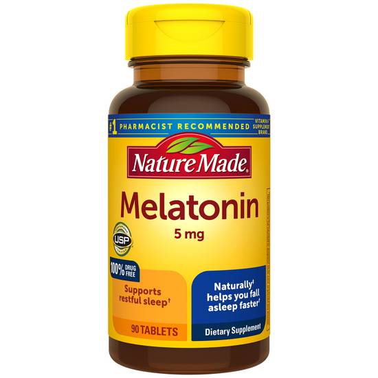 Order Nature Made Melatonin Tablets 5 mg (90 ct) food online from Rite Aid store, Palm Desert on bringmethat.com
