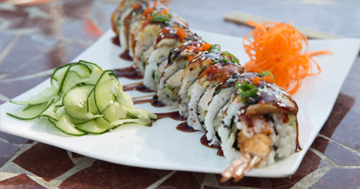 Order Dragon Roll food online from Emporio Sushi & Mariscos store, Downey on bringmethat.com