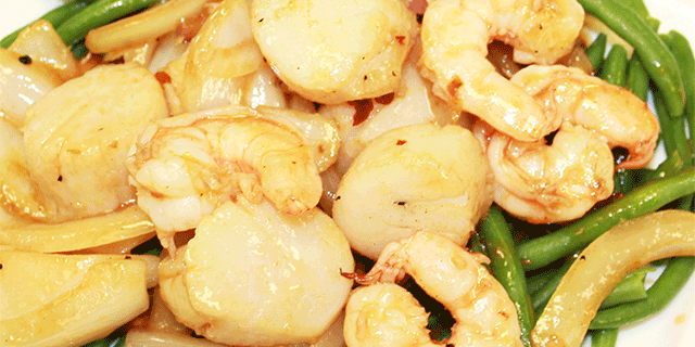 Order JUMBO SCALLOP AND SHRIMP food online from Sushi Iwa store, Clayton on bringmethat.com