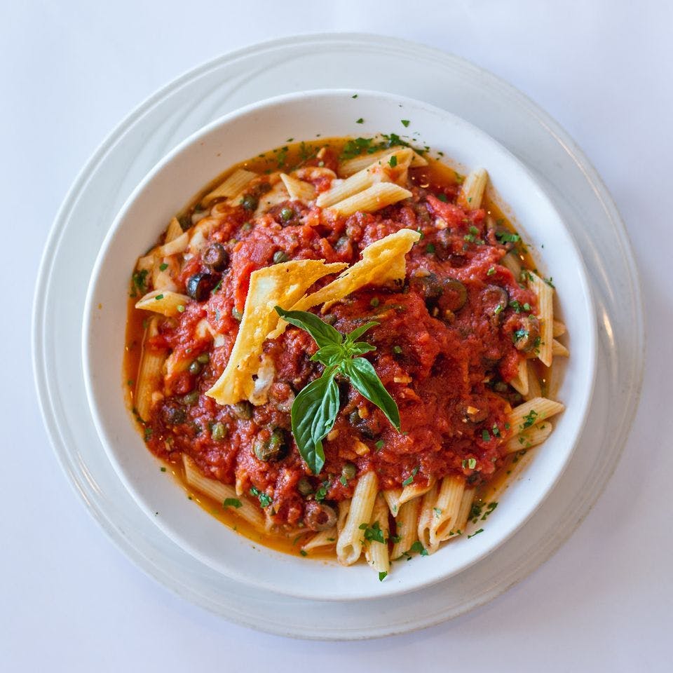 Order Penne Putanesca - Small food online from La Pastaria store, Summit on bringmethat.com