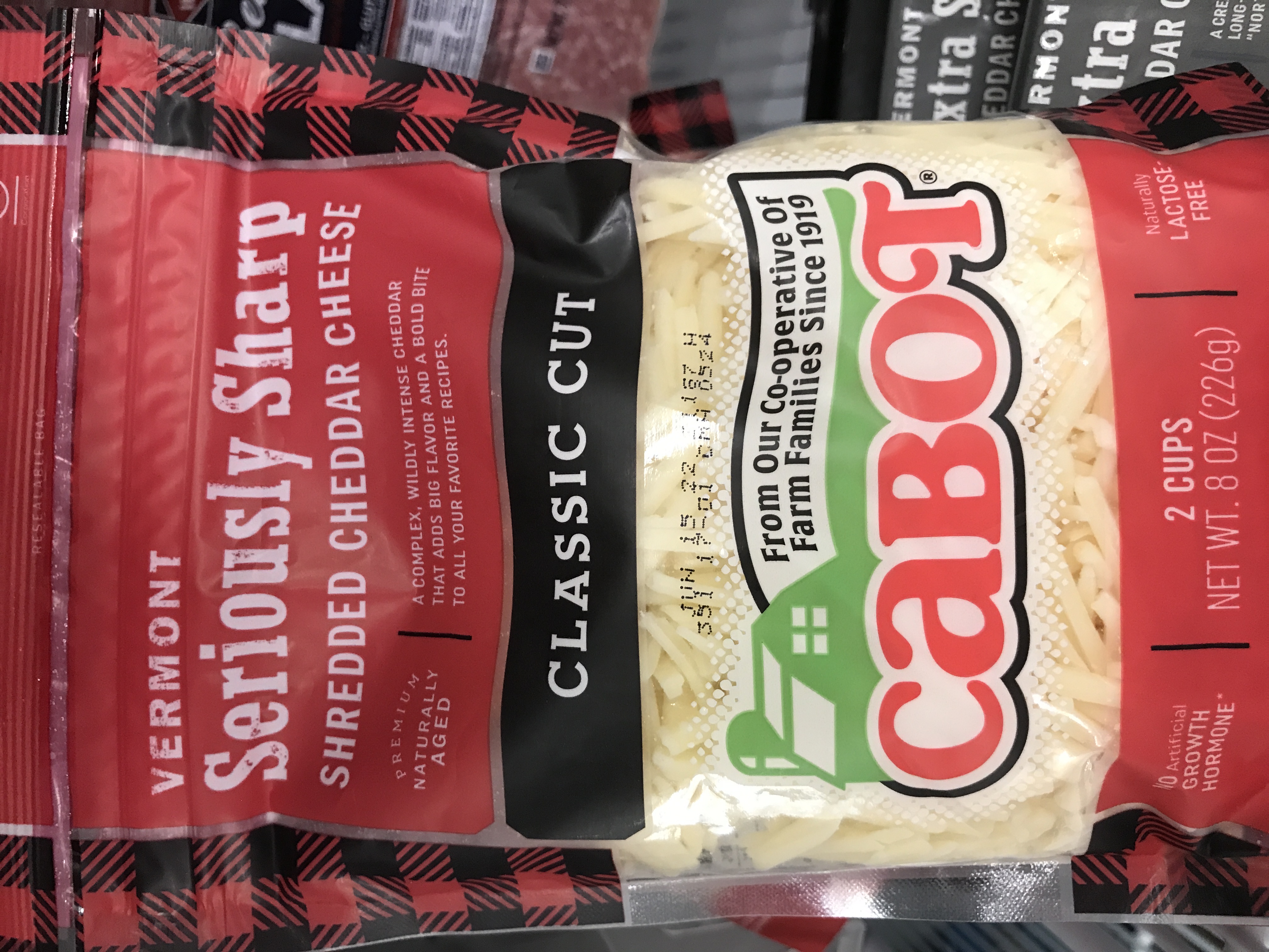 Order Cabot Shredded Sharp Cheese food online from The Ice Cream Shop store, Providence on bringmethat.com