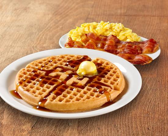 Order Waffle Platters with Bacon or Sausage food online from Huddle House store, New Haven on bringmethat.com