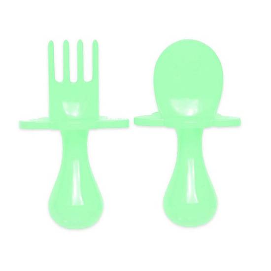 Order Grabease® 2-Piece First Training Self-Feeding Utensil Set in Mint food online from Bed Bath & Beyond store, Lancaster on bringmethat.com