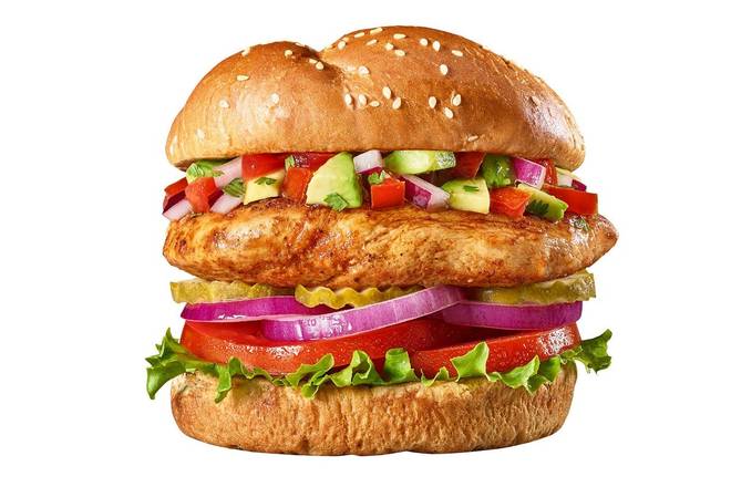 Order Baja Beach Chicken Burger food online from The Burger Den store, Cedar City on bringmethat.com