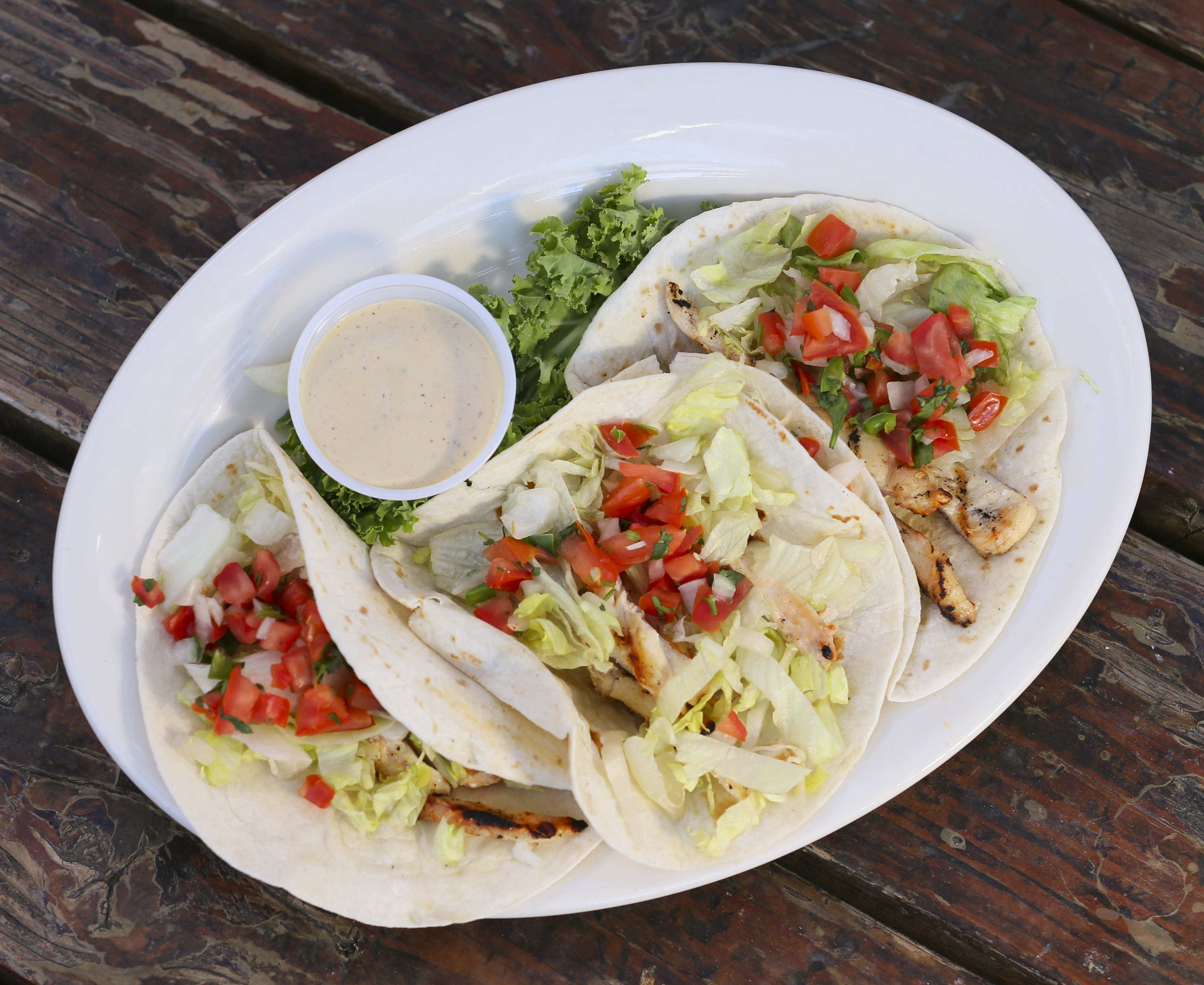 Order Skinny Chicken Tacos food online from Little Waldorf Saloon store, Reno on bringmethat.com