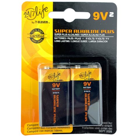 Order 7-Eleven 9V Batteries 2 Pack food online from 7-Eleven store, Belvidere on bringmethat.com