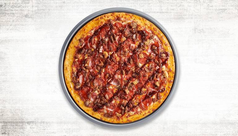 Order All Meat with BBQ & Honey Hot Drizzle food online from Pasqually Pizza & Wings P916 store, Fairview Hts on bringmethat.com