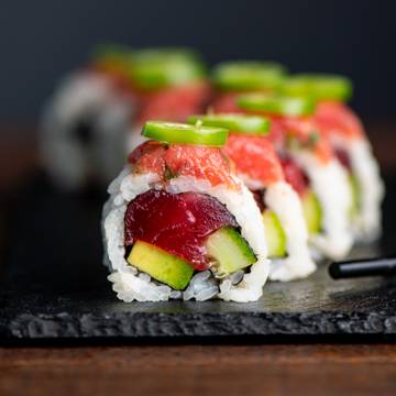 Order Double Tuna Roll-8 pc food online from Kumi store, Rockville on bringmethat.com