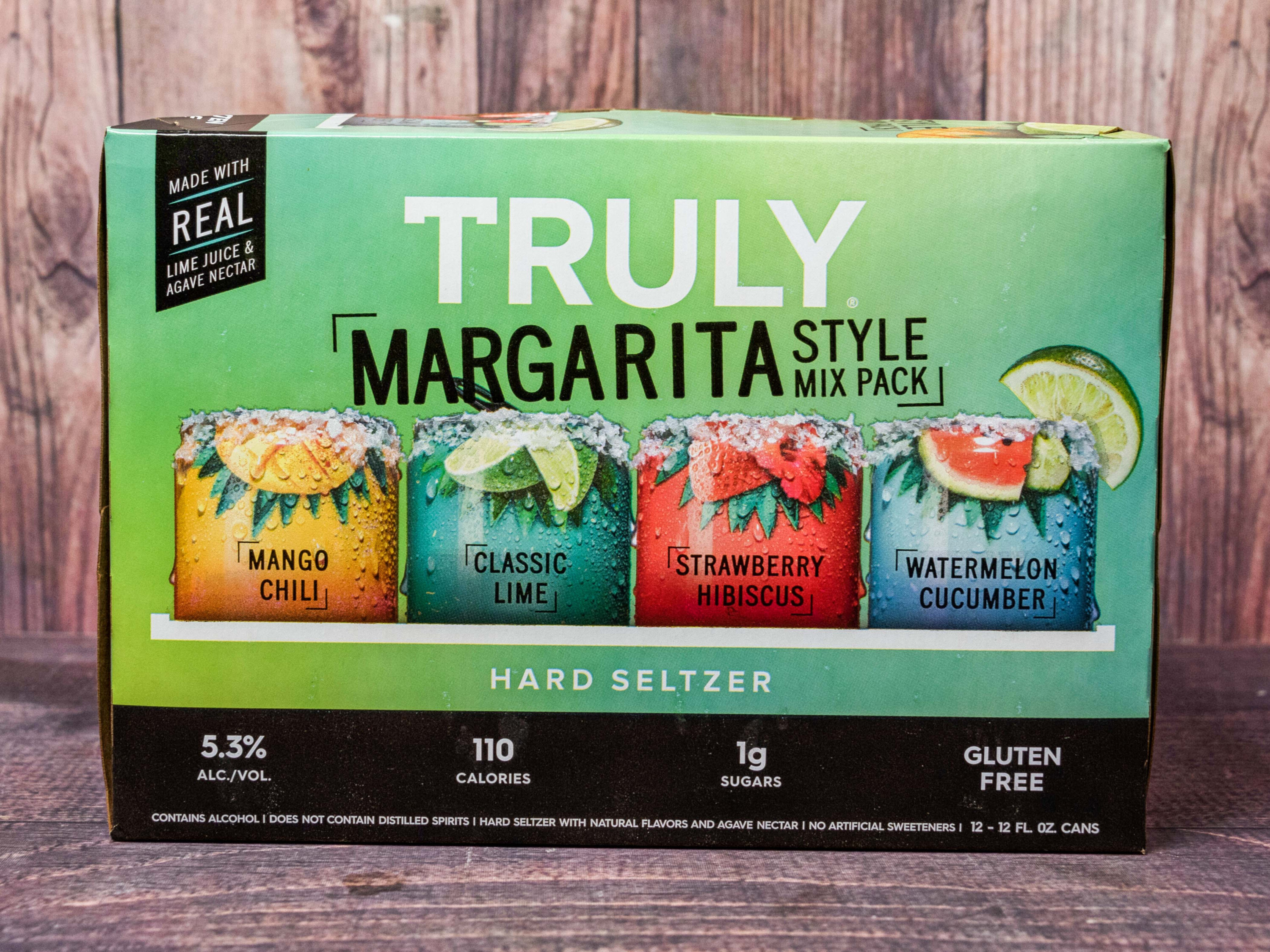 Order TRULY Hard Seltzer Margarita Style Variety Mix Pack, Spiked & Sparkling Water 12pack food online from Belvedere Liquor store, Santee on bringmethat.com