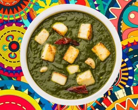 Order Cottage Cheese & Spinach Curry  food online from Tikka Taj store, Inglewood on bringmethat.com