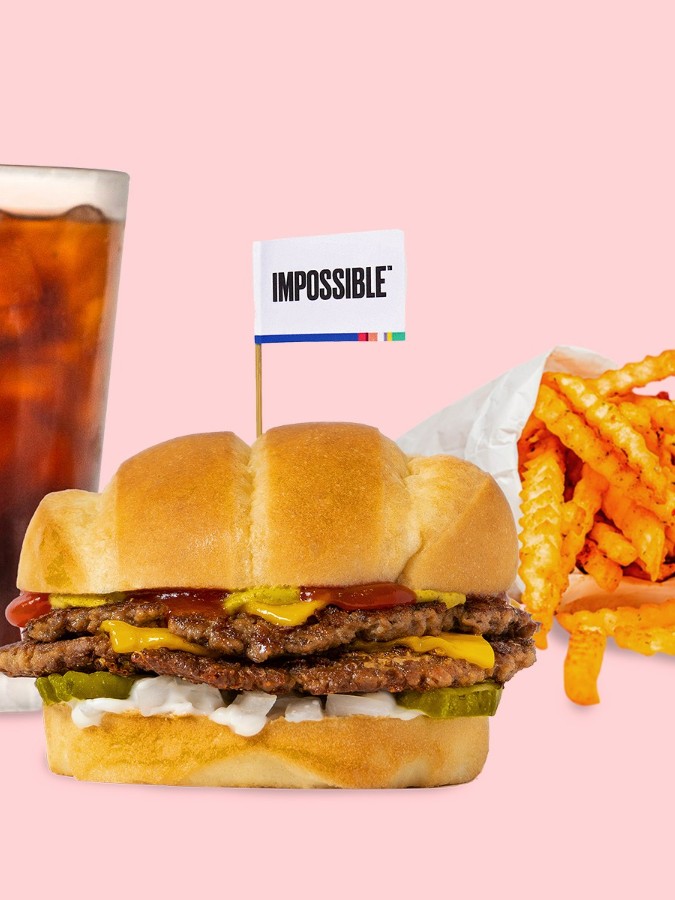 Order Impossible™️ Beast Style Burger Combo food online from Man Vs Fries store, San Francisco on bringmethat.com