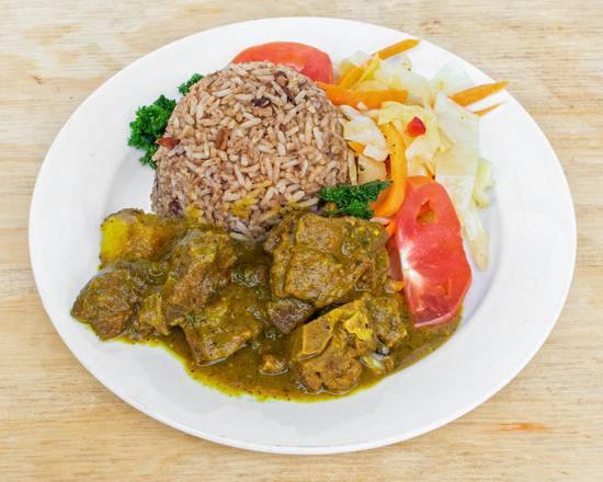 Order Curry Goat food online from Caribbean Kitchen Restaurant/  Vegan Paradise LLC store, Waterbury on bringmethat.com