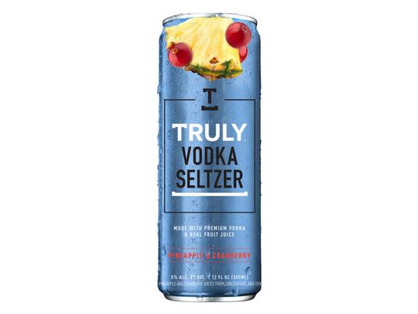 Order TRULY Vodka Hard Seltzer Pineapple & Cranberry - 4x 12oz Cans food online from Liquor Cabinet store, Houston on bringmethat.com