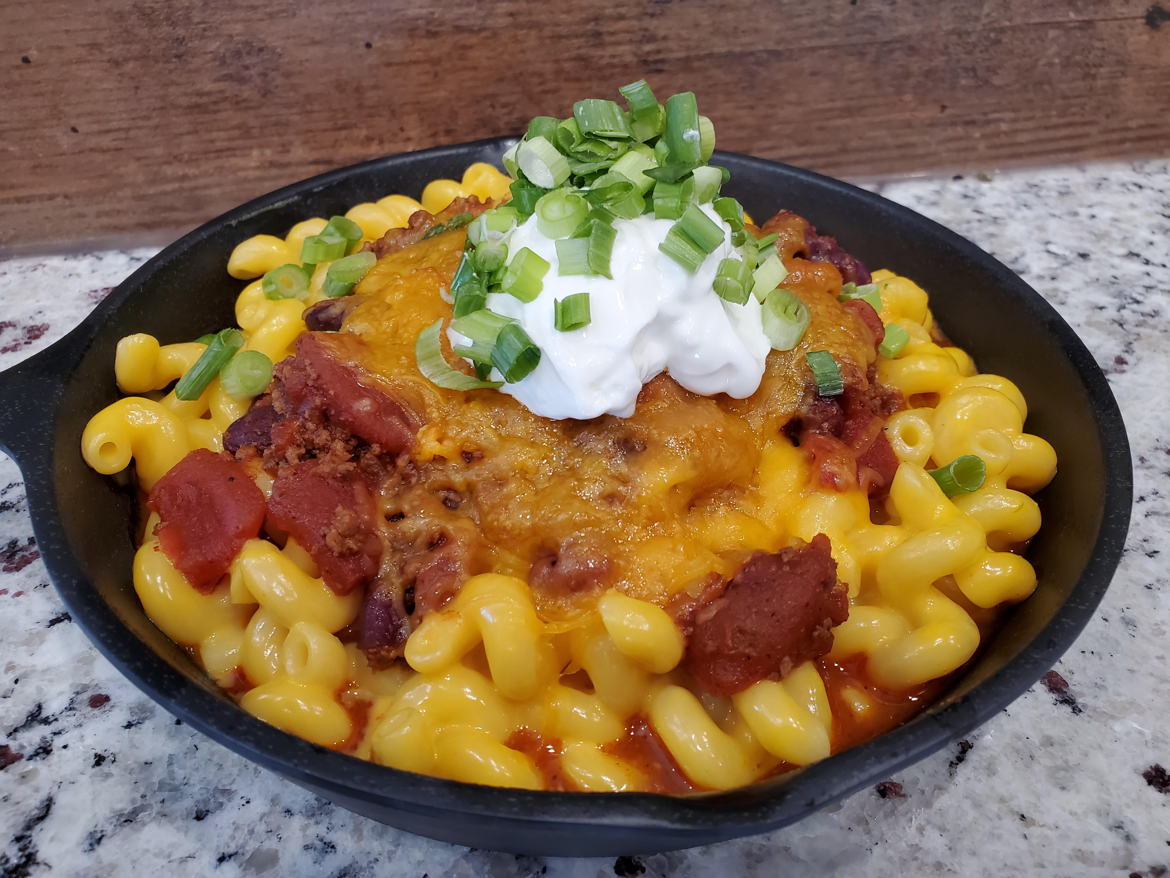 Order Chili Mac Cheese food online from Meat & Potato Urban Kitchen store, Wheeling on bringmethat.com