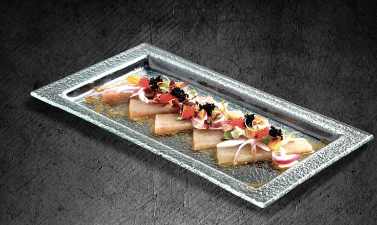 Order Albacore Carpaccio food online from Tomikawa Japanese Restaurant store, Irvine on bringmethat.com