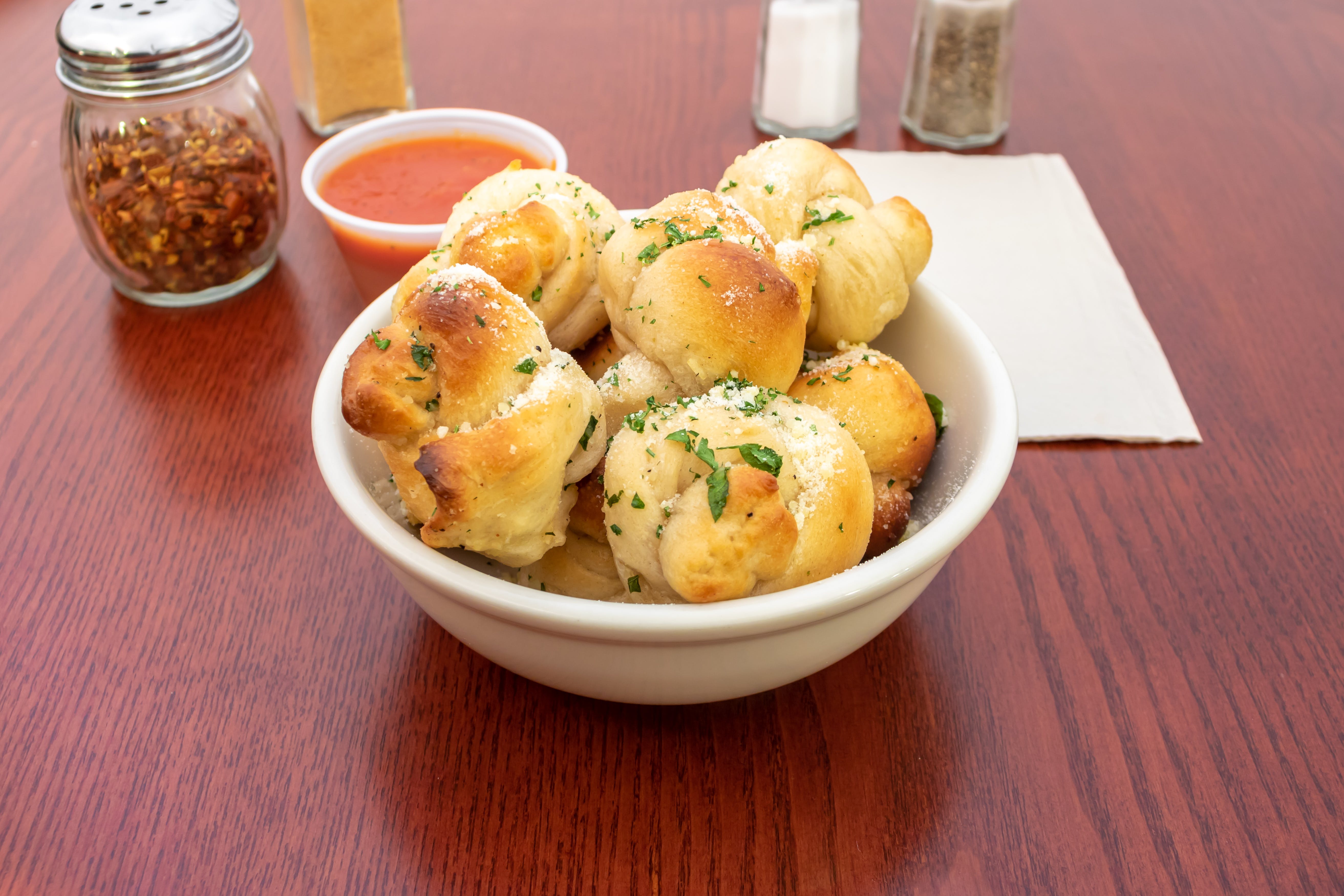 Order Garlic Knots - 4 Pieces food online from Brothers Pizza store, Princeton Junction on bringmethat.com