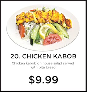Order 20. Chicken Kabob food online from Mystic Grill store, La Mesa on bringmethat.com