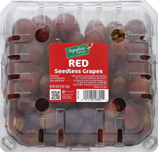 Order Signature Farms · Seedless Red Grapes (48 oz) food online from Albertsons Express store, Azle on bringmethat.com