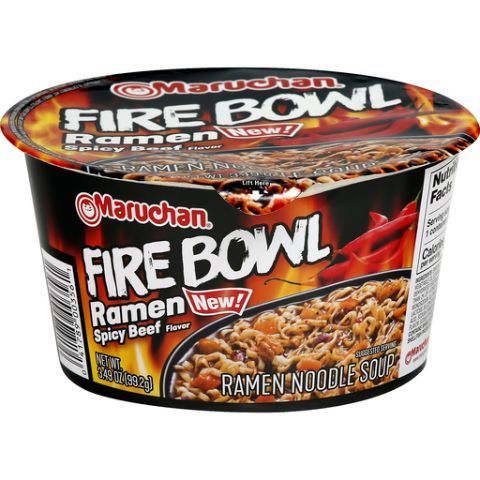 Order Maruchan Fire Bowl Ramen Noodle Soup Spicy Beef 3.49oz food online from 7-Eleven store, Las Vegas on bringmethat.com