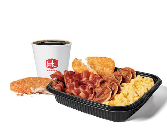 Order Jumbo Breakfast Platter w/ Bacon Combo food online from Jack In The Box store, Galveston on bringmethat.com