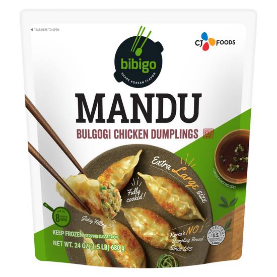 Order Bibigo Frozen Mandu Bulgogi Chicken Dumplings 24oz food online from Everyday Needs by Gopuff store, Stamford on bringmethat.com