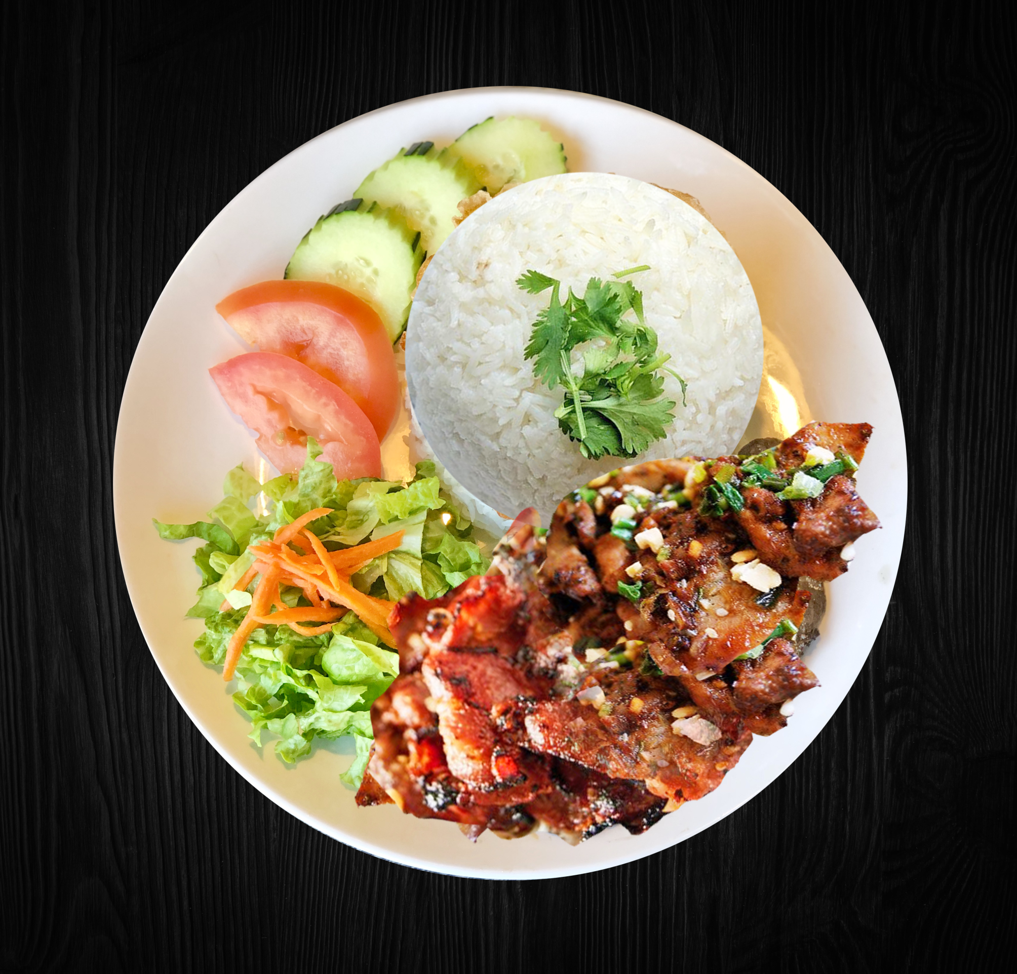 Order Grilled Pork Rice Dish - Cơm Thịt Nướng food online from Pho House 99 store, Garden Grove on bringmethat.com