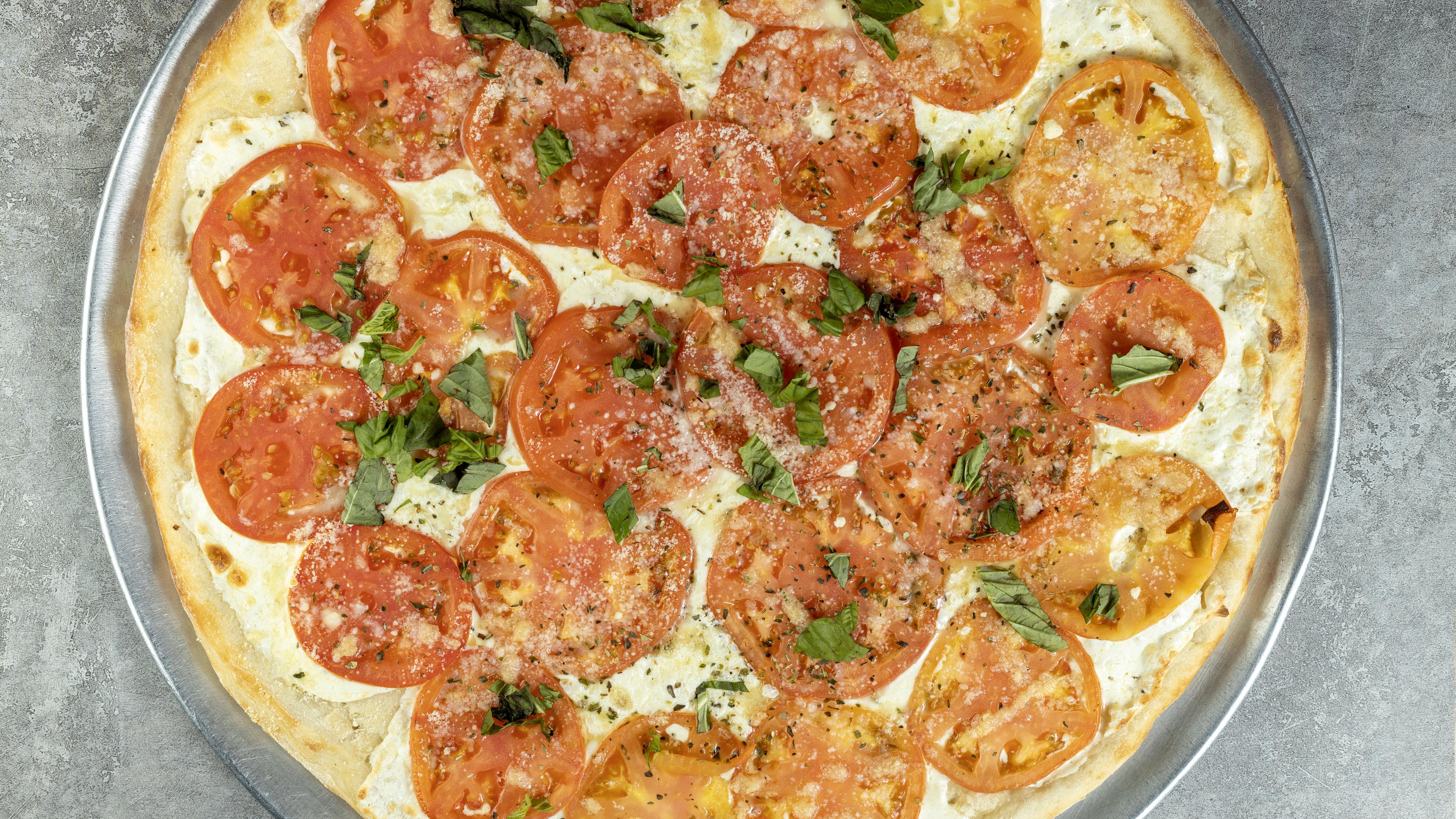 Order Fresh Mozzarella/Tomato Pie food online from La Regina Pizza store, Lynbrook on bringmethat.com