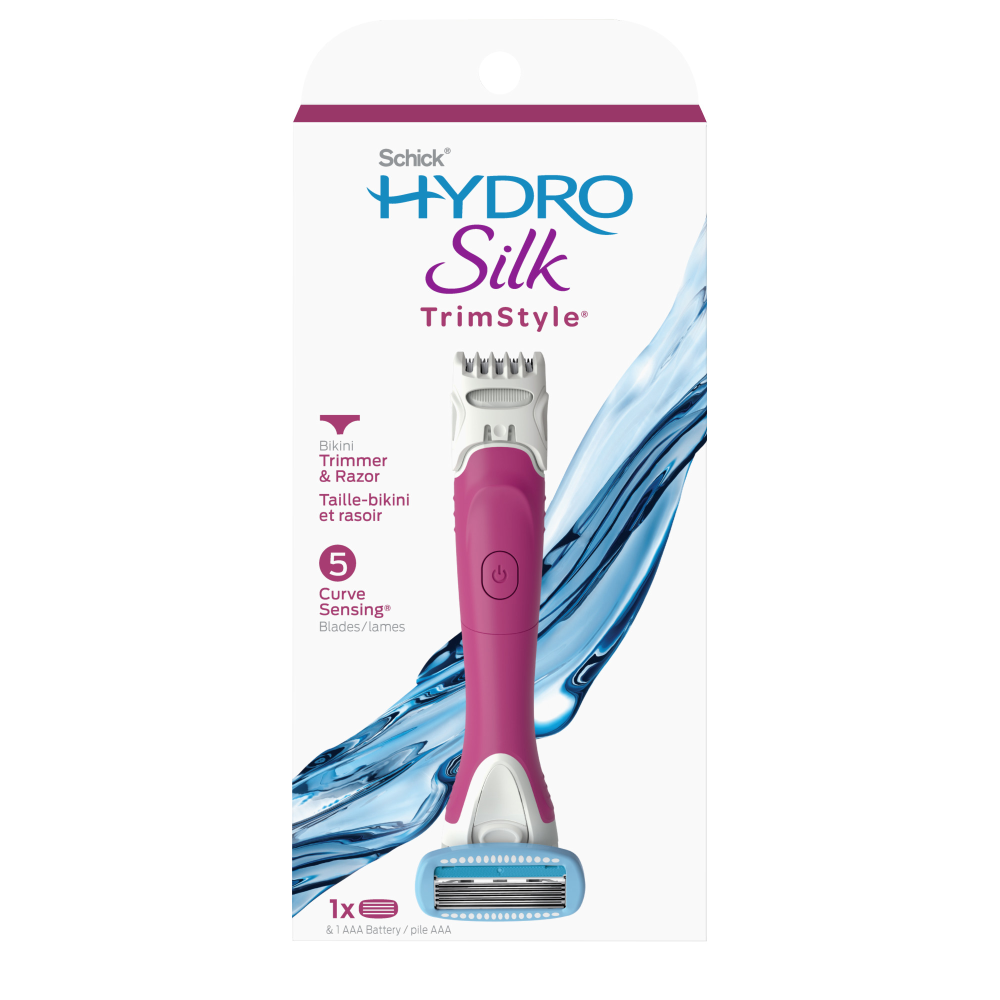 Order Schick Hydro Silk Women's Trimstyle Razor Handle with Bikini Trimmer & 1 Blade Refill food online from Rite Aid store, MILLER PLACE on bringmethat.com