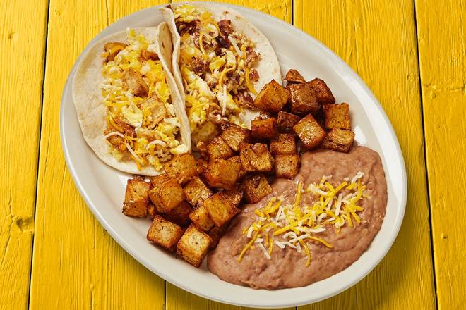 Order Breakfast Taco Plate food online from Fuzzy's Taco Shop store, Tempe on bringmethat.com