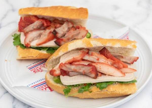 Order  10. Pork Belly & Pork Roll (Ba Chi Cha) food online from Lee Sandwiches store, San Jose on bringmethat.com
