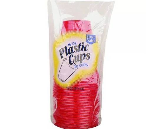 Order Better Value Red Plastic Cups (20 ct) food online from Temple Beauty Supply store, South Gate on bringmethat.com