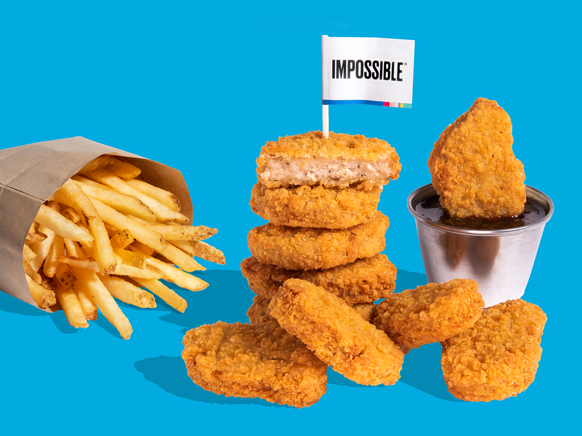 Order (V) STICKY SESAME IMPOSSIBLE™ NUGGETS +FRIES food online from The Impossible Shop store, West Covina on bringmethat.com