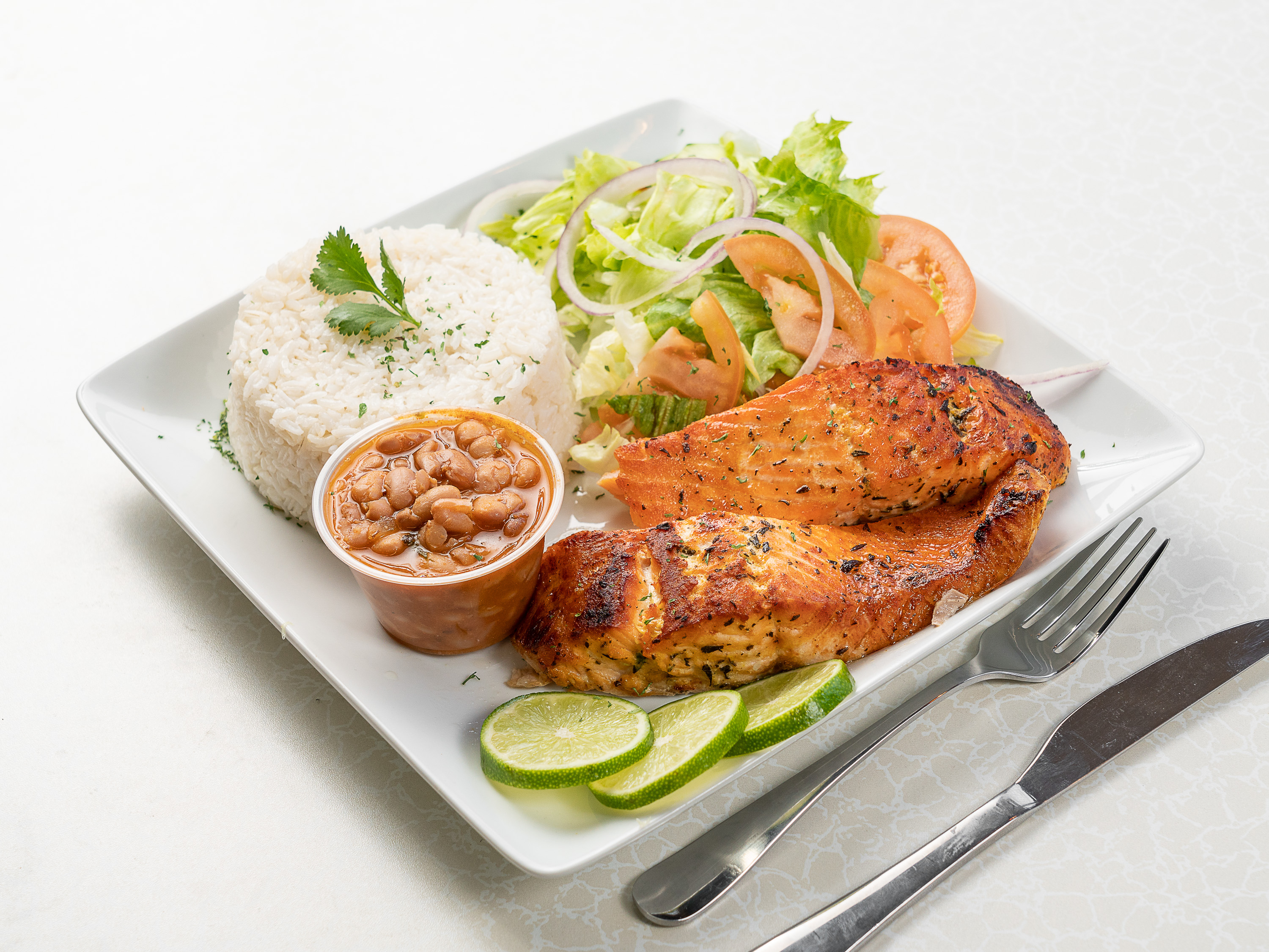Order Grilled salmon Platter food online from 270 Deli NY store, Hempstead on bringmethat.com