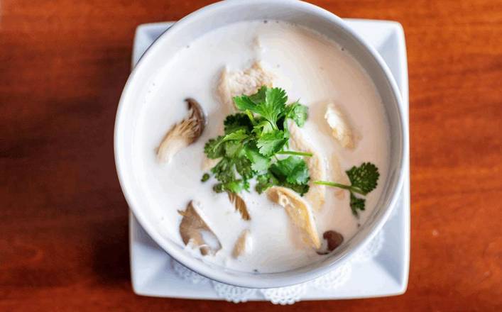 Order Tom Kha Soup food online from 5 Thai Bistro store, Portsmouth on bringmethat.com