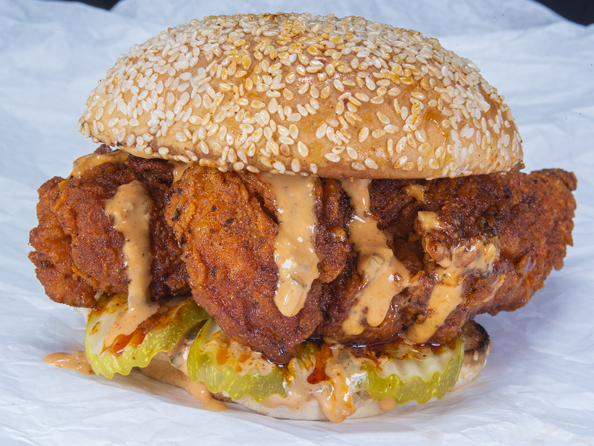 Order DBL Fried Chicken Sandy food online from Big Belly Burgers store, Denver on bringmethat.com