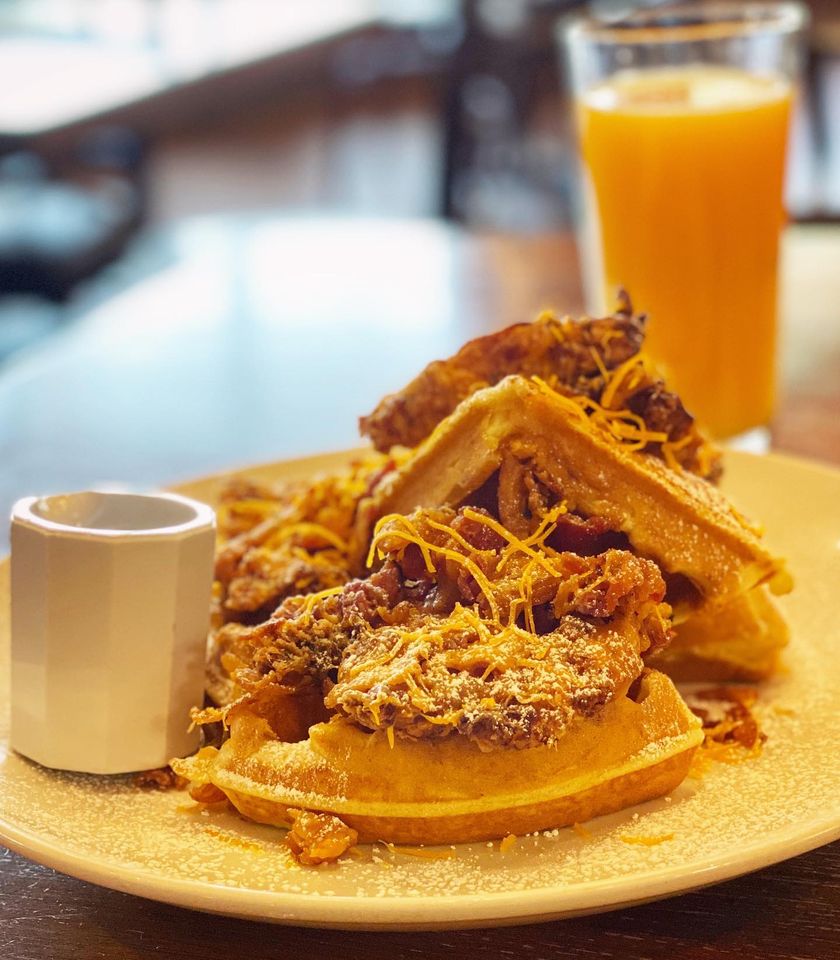 Order Chicken and Waffles food online from Savoury Restaurant And Pancake Cafe store, Bartlett on bringmethat.com